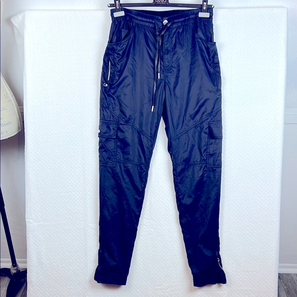 Cordova & Diamond Indigo Blue Windbreaker Pants Tapered Zip Ankle Multipocket S